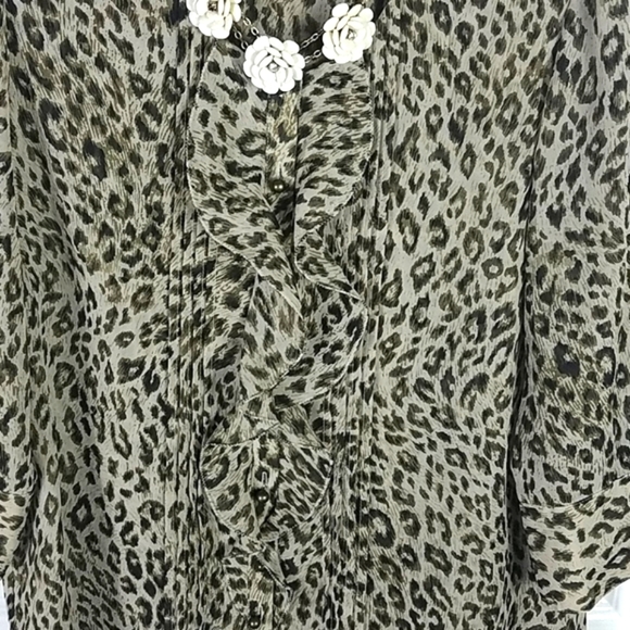 Chaus, 0141, vintage button down Animal Print blouse, elegant,  sz 6 - Picture 3 of 10